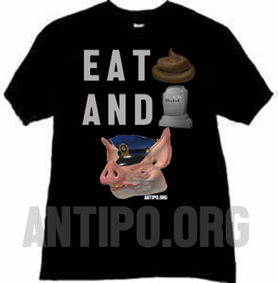 eat sh_t and die pig pictography antipo tshirts